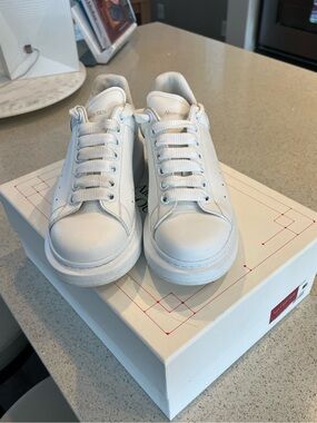 Alexander McQueen White Oversized Leather Sneaker
